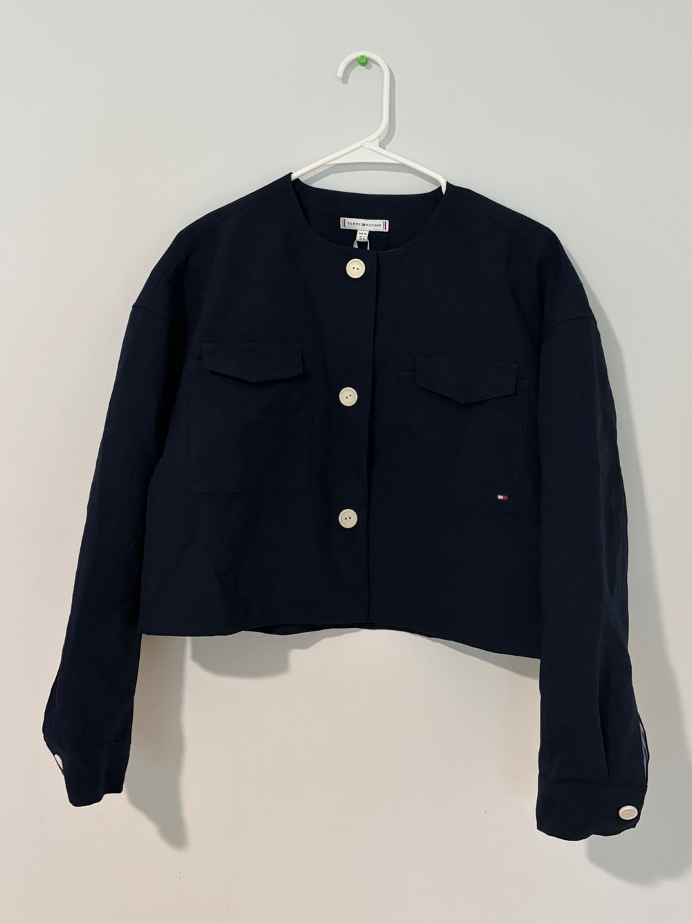 Tommy Hilfiger Navy Cropped Utility Jacket